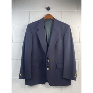 Givenchy Monsieur‎ Men's  Navy Blue Wool Blazer Gold Buttons, Union Made USA 42S